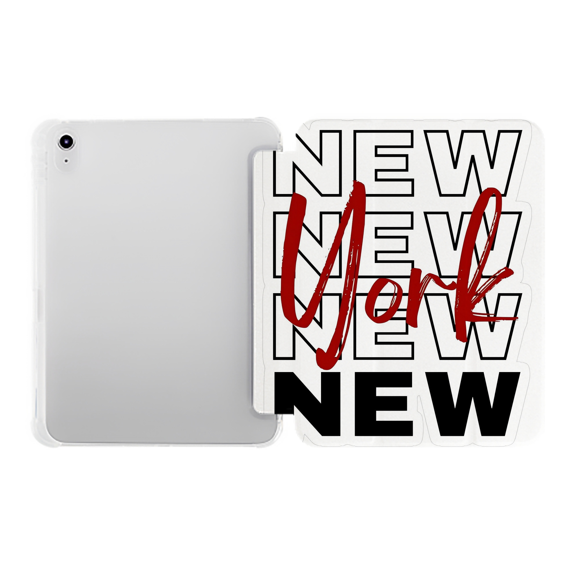 New York Yankees 176 Premium Tri-Fold PU Leather & Silicone IPad Case With Pencil Slot – Fits 9.5,10.5,10.9 – Adjustable Stand, Slim, Protective